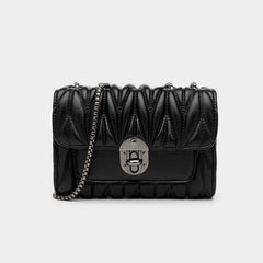 Casual Leather Chain Crossbody Bag for Women Shoulder Messenger Clutch