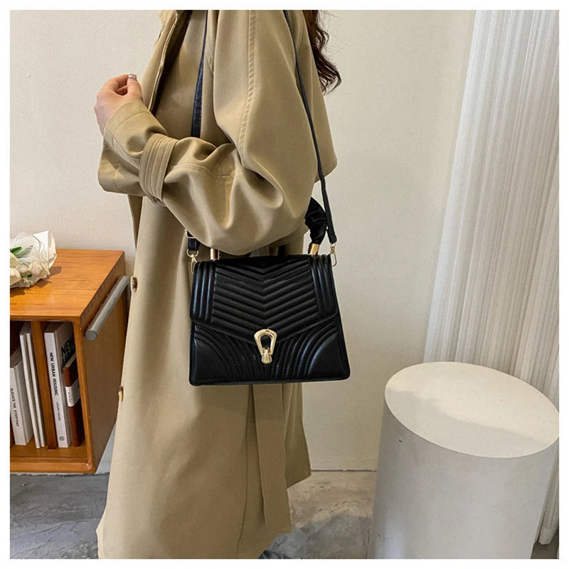 Casual Flap Shoulder Bag for Women Small PU Leather Bag