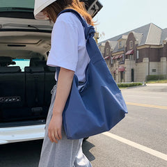 Casual Foldable Canvas Shopping Bag Eco Friendly Reusable Grocery Tote Handbag