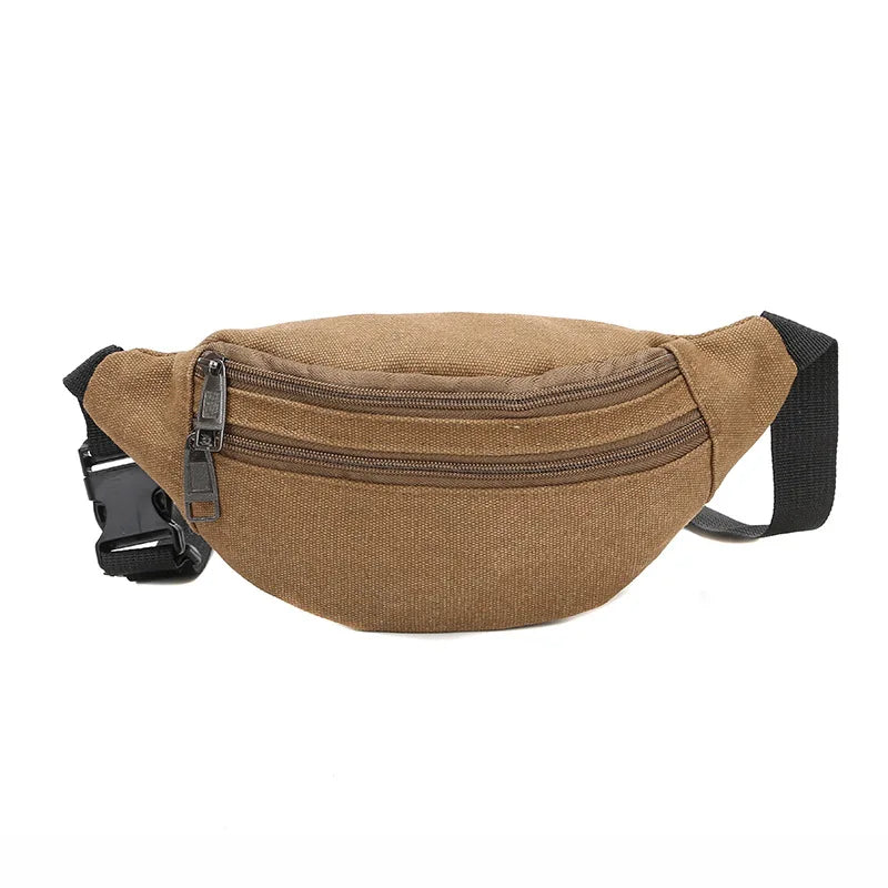 Casual Canvas Waist Bag Women Belt Bag Fanny Pack Hip Bag