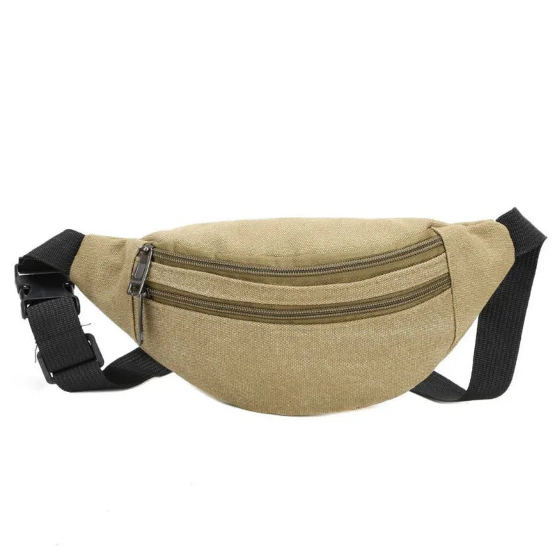 Casual Canvas Waist Bag Women Belt Bag Fanny Pack Hip Bag