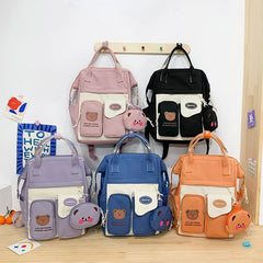 Casual Girl School Backpack Cartoon Large Capacity Waterproof Travel Book Bag