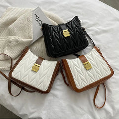 Casual Handbags For Women High Pu Leather Ladies Shoulder Bag Embroidery