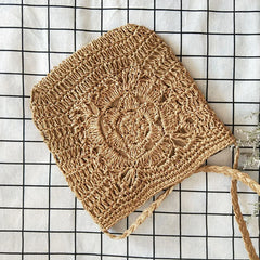 Lady Handbag Straw Knit Beach Bag Shoulder Messenger Bag