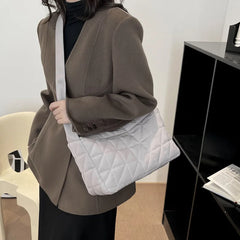 Quilted Cotton Shoulder Bag Casual Handbag Small Tote