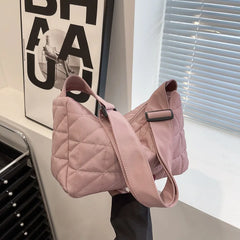 Quilted Cotton Shoulder Bag Casual Handbag Small Tote