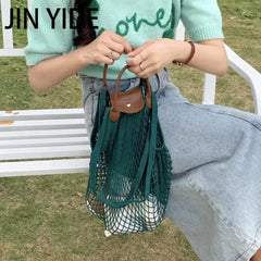 Casual Hollow Fishnet Women Handbags Mesh Shoulder Crossbody Bags