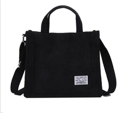 Corduroy Tote Purse Large Capacity Cross-body Shoulder Bag for Women