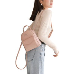 Casual Mini Backpack for Women Dual Use PU Leather Bags Waterproof Shoulder Bag