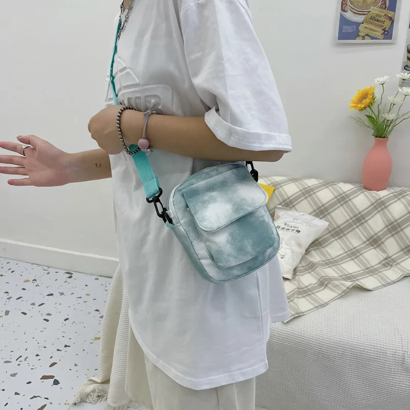 Casual Canvas Crossbody Bag for Women Small Square Shoulder Pouch