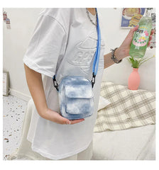 Casual Canvas Crossbody Bag for Women Small Square Shoulder Pouch