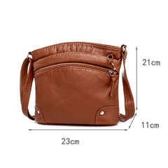 Casual PU Leather Handbag Solid Mother Shoulder Crossbody Bag