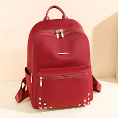 Casual Large Capacity Backpack For Women Rivet Oxford Travel Pack Knapsack