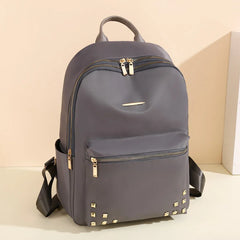 Casual Large Capacity Backpack For Women Rivet Oxford Travel Pack Knapsack