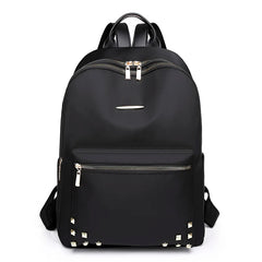 Casual Large Capacity Backpack For Women Rivet Oxford Travel Pack Knapsack