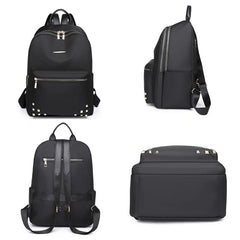 Casual Large Capacity Backpack For Women Rivet Oxford Travel Pack Knapsack