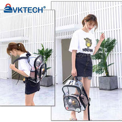 Clear PVC Shoulder Backpack Waterproof Student School Bookbag