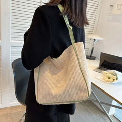 Summer Straw Women Shoulder Bags Large Capacity Beach Tote Top-handle Bags