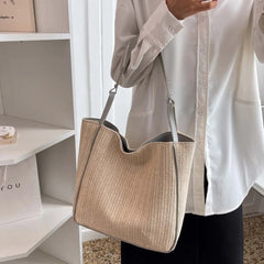 Summer Straw Women Shoulder Bags Large Capacity Beach Tote Top-handle Bags