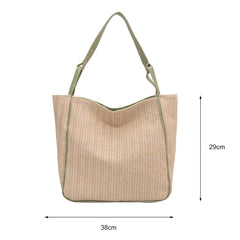 Summer Straw Women Shoulder Bags Large Capacity Beach Tote Top-handle Bags