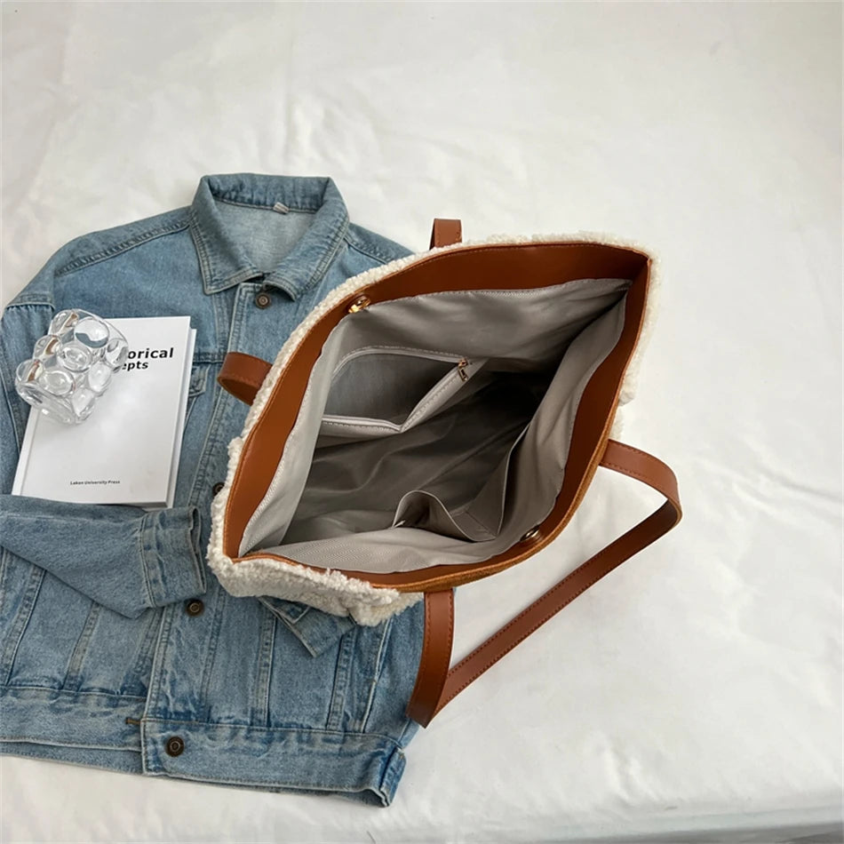 Casual Large Capacity Side Shoulder Bags for Women Winter Handbag