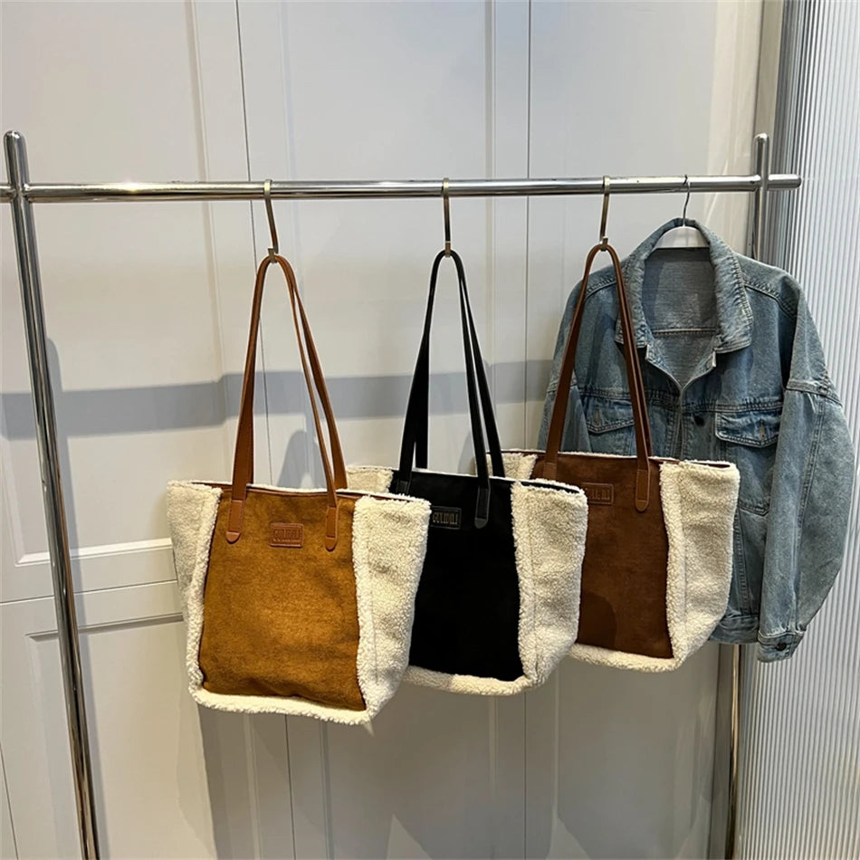 Casual Large Capacity Side Shoulder Bags for Women Winter Handbag