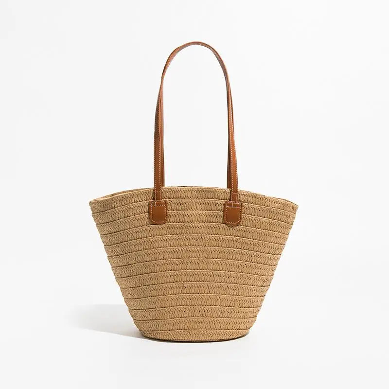Straw Tote Bags Large Capacity Woven Women Shoulder Bag Summer Beach Handbags