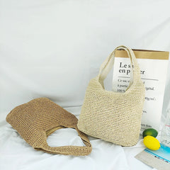 Large Capacity Straw Tote Bags Women Rattan Woven Handbags