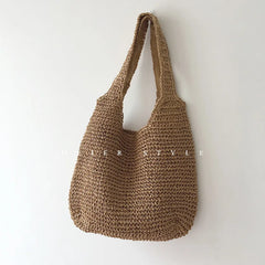 Large Capacity Straw Tote Bags Women Rattan Woven Handbags