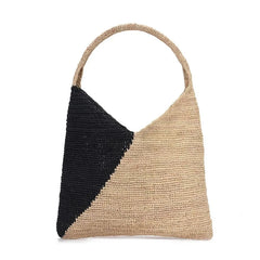 Large Capacity Raffia Tote Hand-Woven Straw Bag Patchwork Women Shoulder Bags