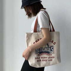 Casual Canvas Travel Bag Women Large Capacity Student Shoulder Tote Bag