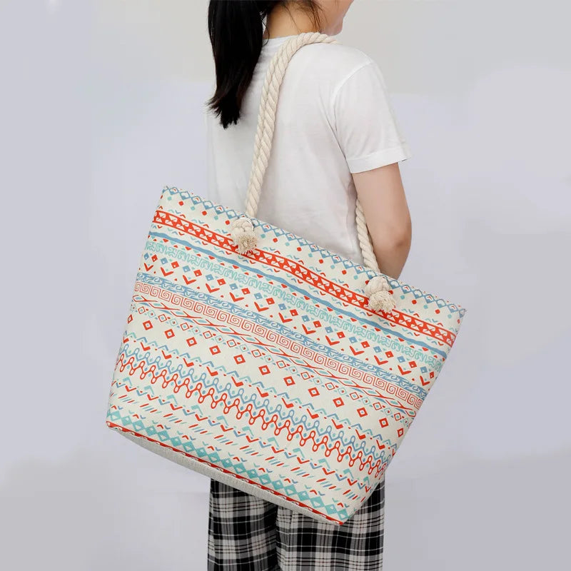 Casual Women Handbag Canvas Shoulder Bag Large Capacity