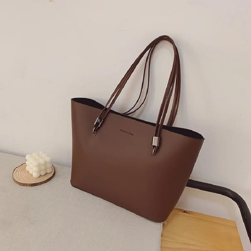 Large-capacity Tote Bag Soft PU Leather Handbag