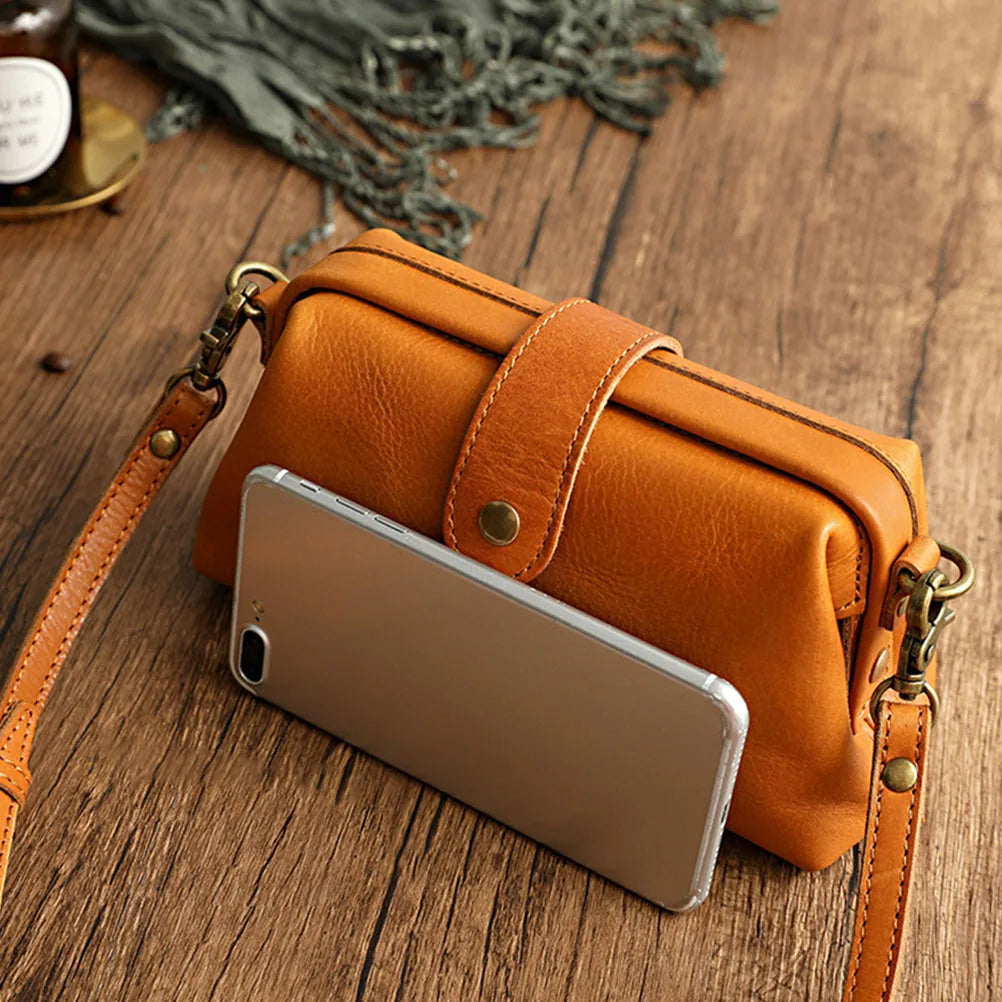 Casual Leather Shoulder Bags Vintage Doctor Clutch Crossbody Bag