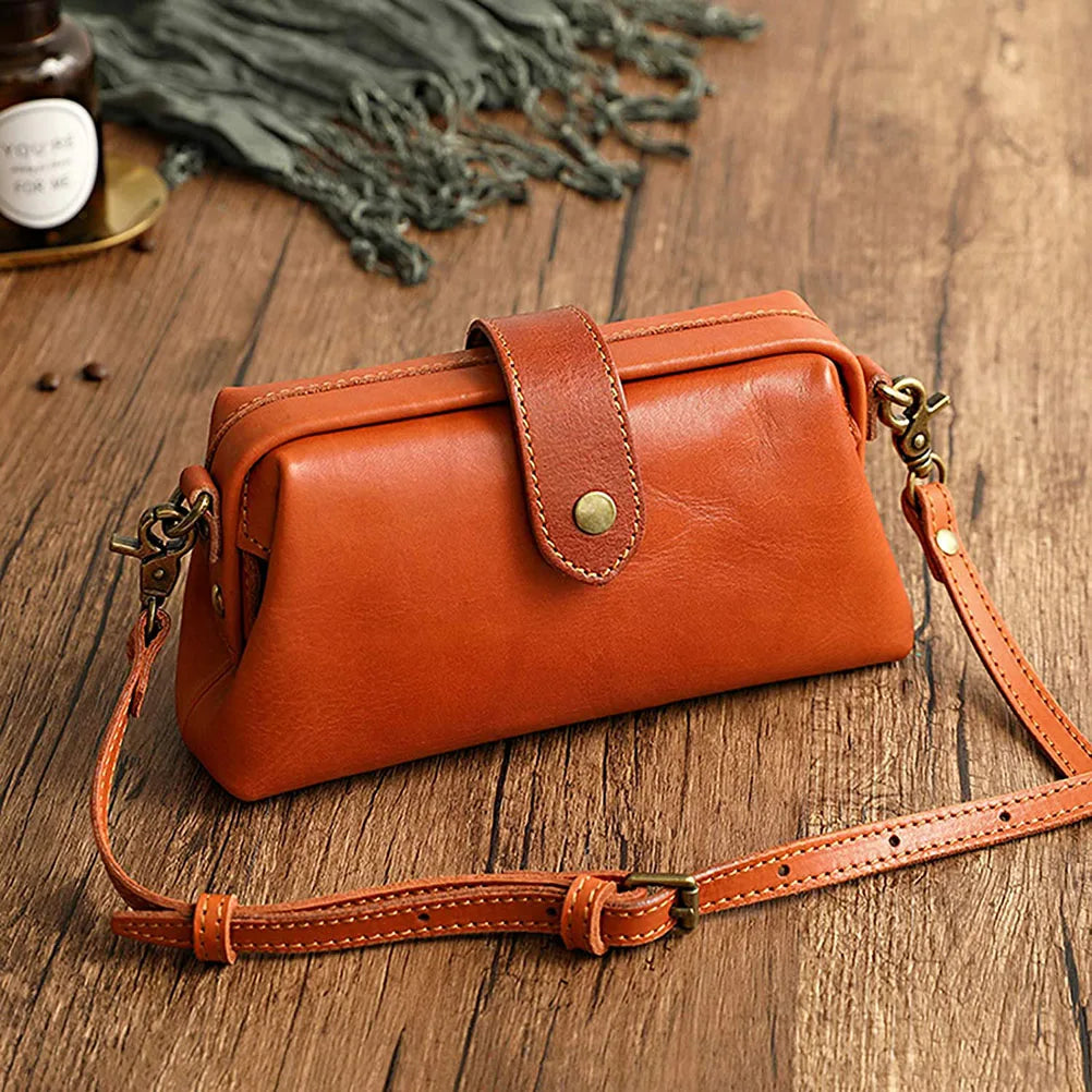 Casual Leather Shoulder Bags Vintage Doctor Clutch Crossbody Bag