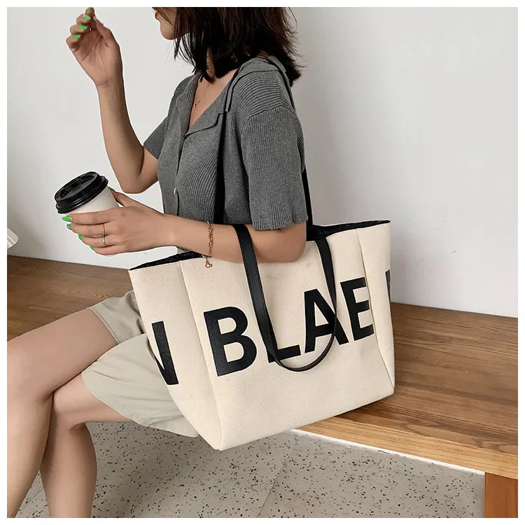 Canvas Shoulder Bag Large Capacity Tote Bag for Women