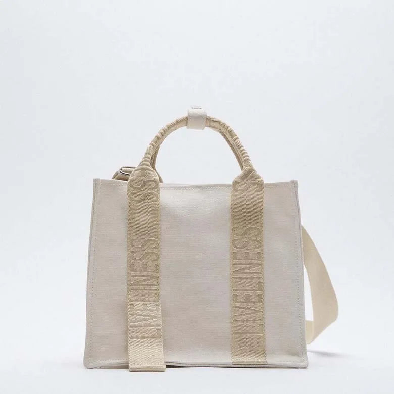 Casual Letters Canvas Women Handbags Large Tote Shoulder Crossbody Bags
