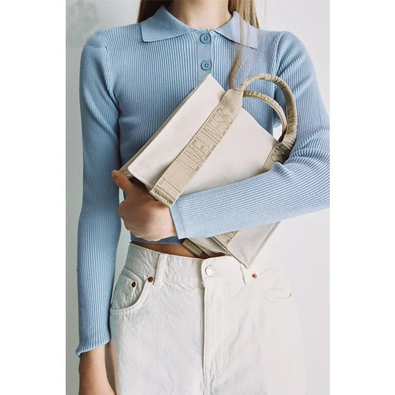 Casual Letters Canvas Women Handbags Large Tote Shoulder Crossbody Bags