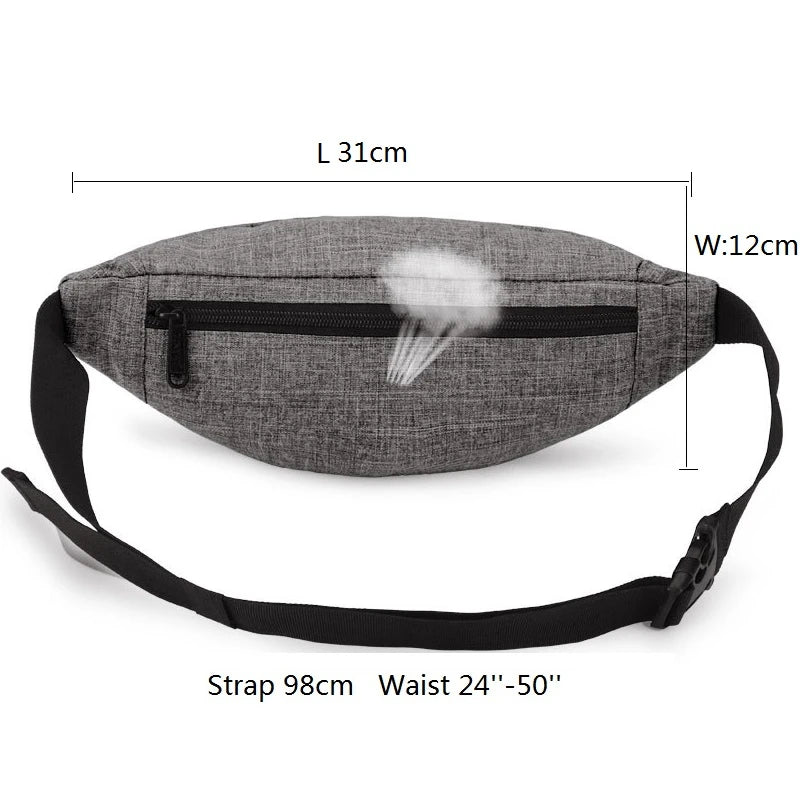 Canvas Fanny Bag Travel Hip Bum Bag Crossbody Bag