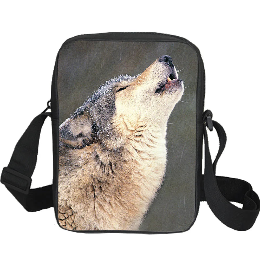 Animal Dinosaur Print Mini Messenger Bag Men's Shoulder Satchel