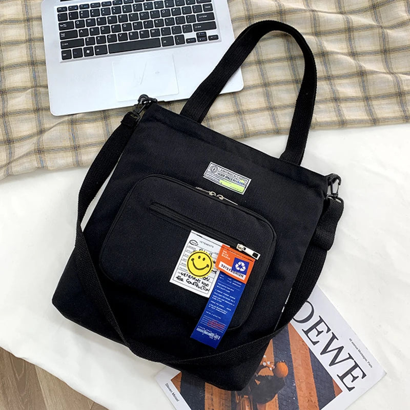 Casual Messenger Bags Men Women Shoulder Bags Cartoon Canvas Handbags