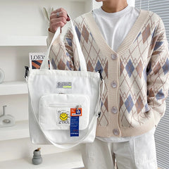 Casual Messenger Bags Men Women Shoulder Bags Cartoon Canvas Handbags