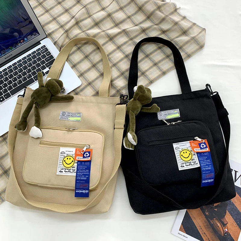 Casual Messenger Bags Men Women Shoulder Bags Cartoon Canvas Handbags