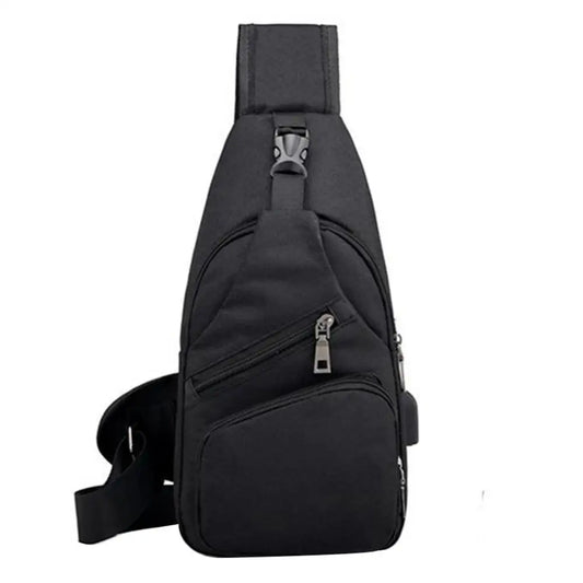 Men Outdoor Chest Bag with USB Charge Port