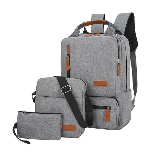 Casual Men School Backpack Light 15" Laptop Bag Waterproof Gray