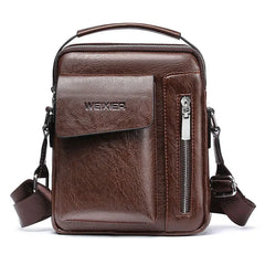 Vintage Men Shoulder Bag Crossbody High Capacity PU Leather Messenger Bag