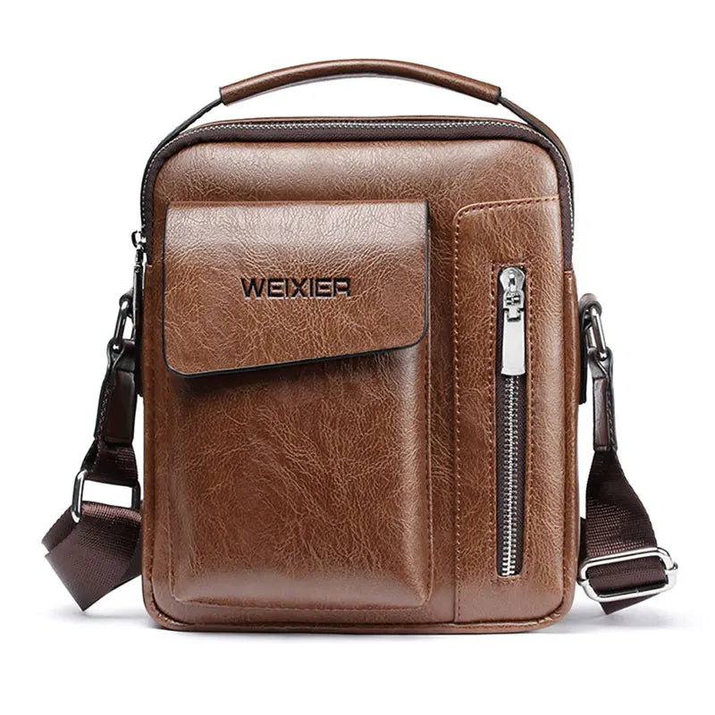Vintage Men Shoulder Bag Crossbody High Capacity PU Leather Messenger Bag