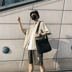 Retro Canvas Shoulder Bag for Men and Women