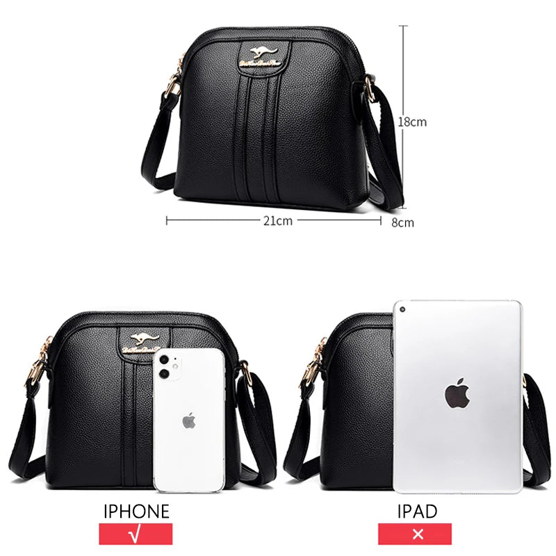 Casual High PU Leather Shoulder Bag Ladies Messenger Bag Wallet