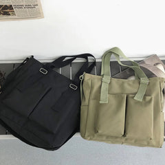 Casual Multifunction Shoulder Crossbody Bag Waterproof Oxford Bucket Bag Women